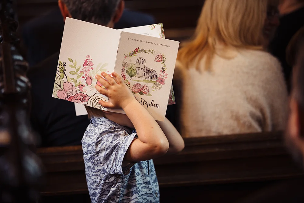 Bespoke tipi wedding ceremony booklet
