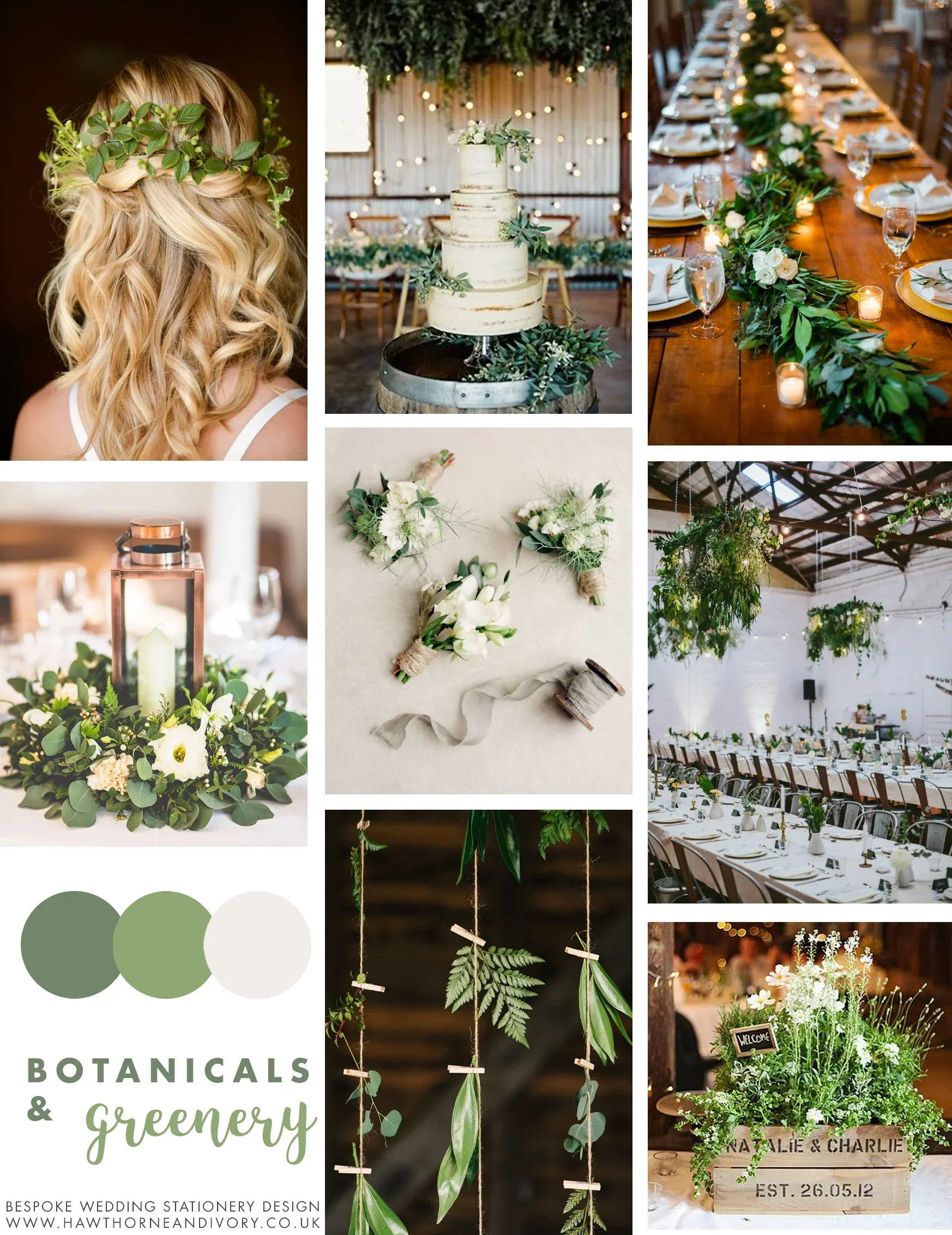 Botanicals and greenery mood board