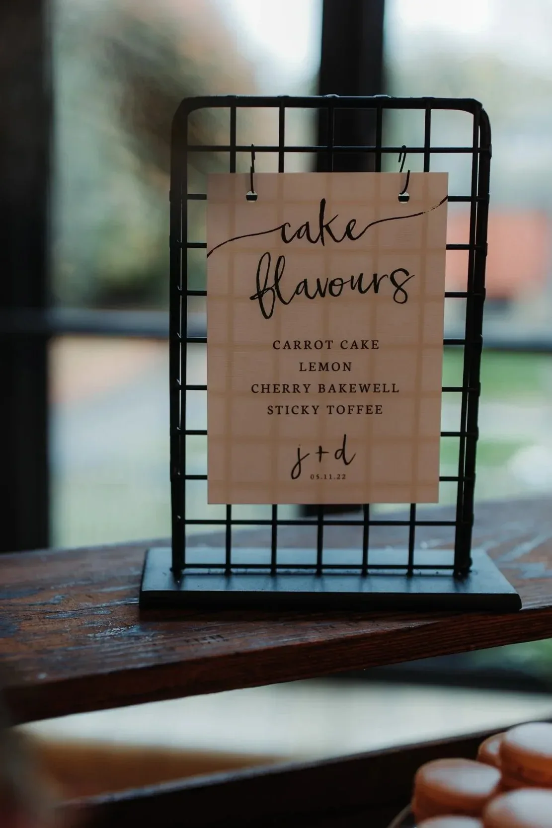 Wedding menu card detail