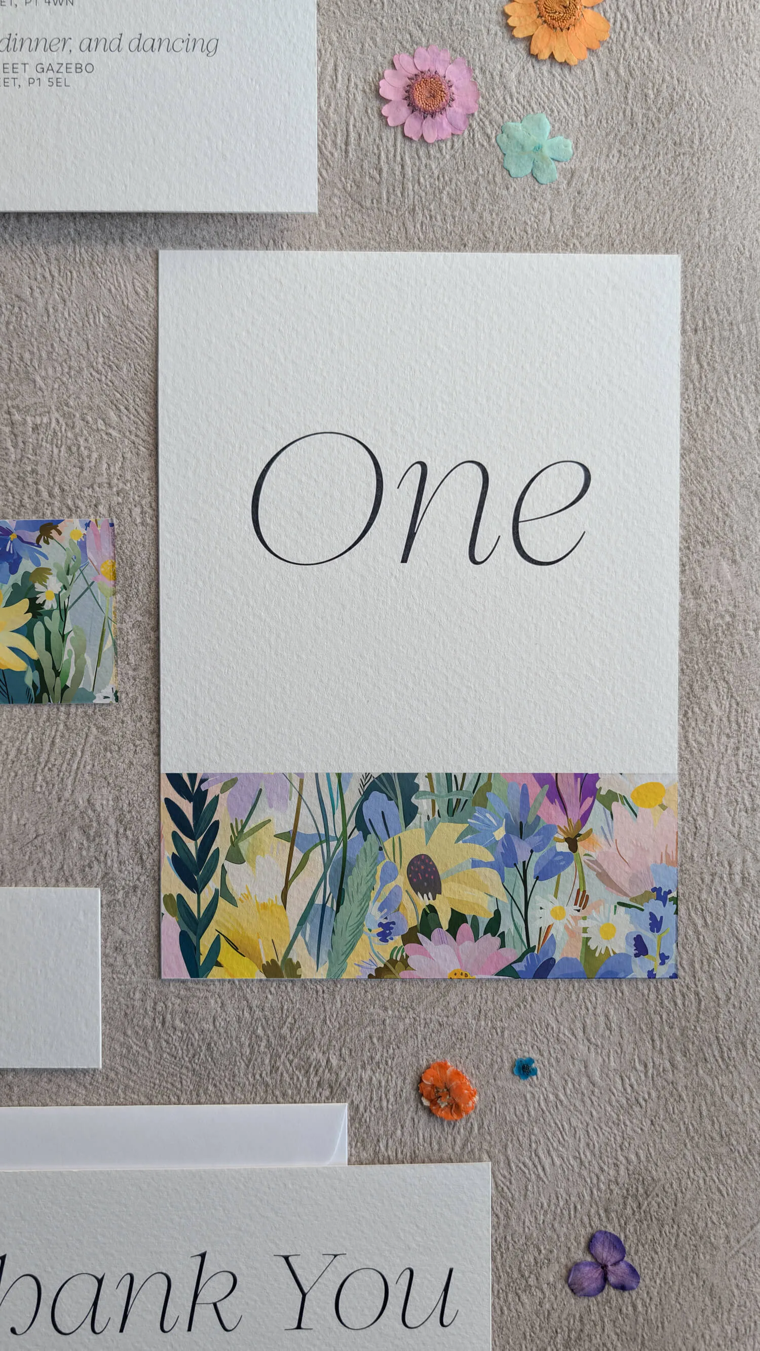 Studio Floral patterened table number card