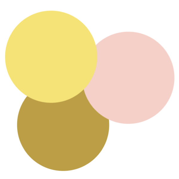 lemon yellow, blush pink, and gold colour palette