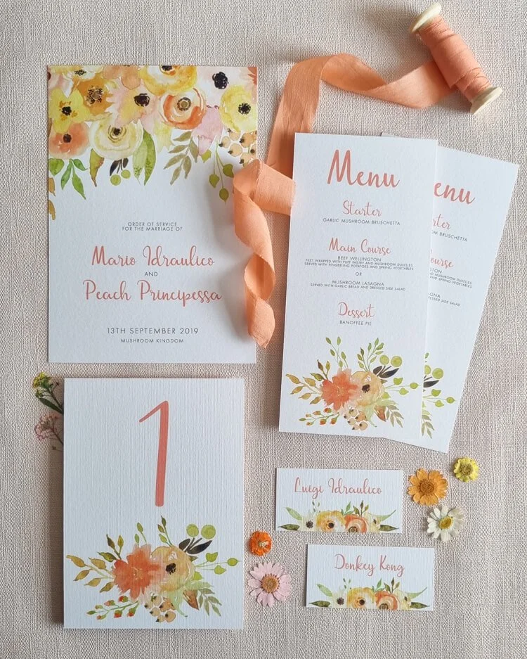 Spring Floral on the day wedding stationery