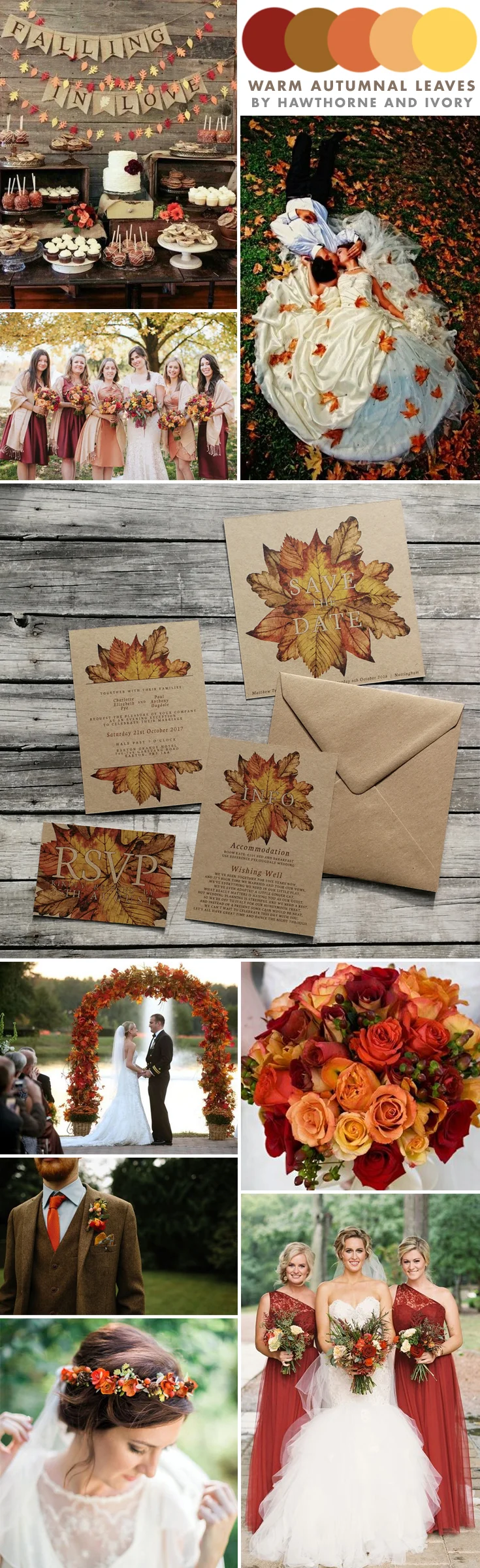 Autumn leaves wedding moodboard