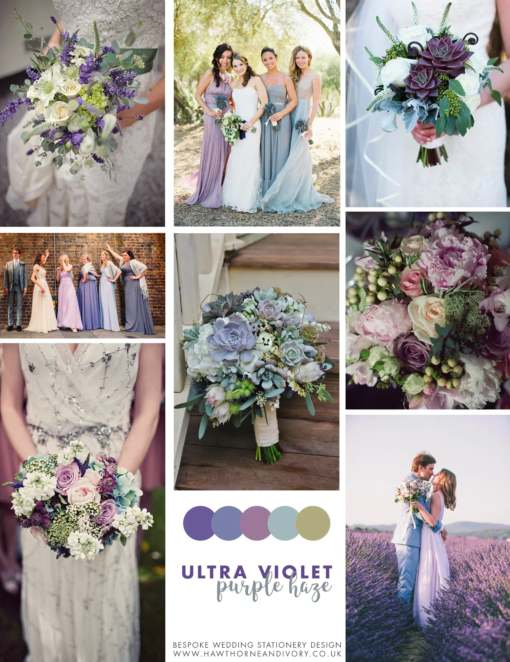 Ultra Violet Pantone Purple Haze wedding colour palette