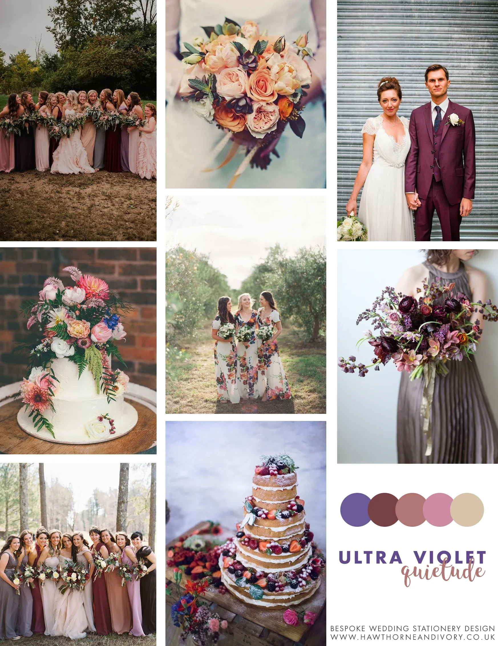 Ultra Violet Pantone Quietude wedding colour palette