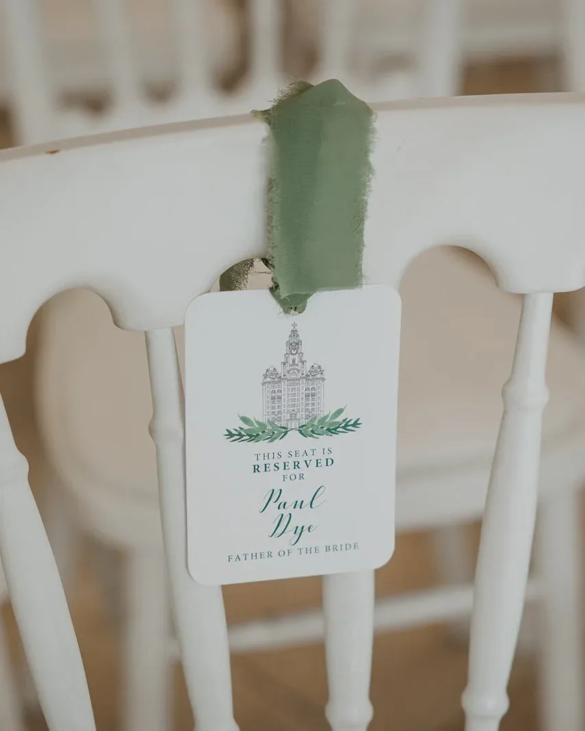 Elegant Sage menu and table number detail