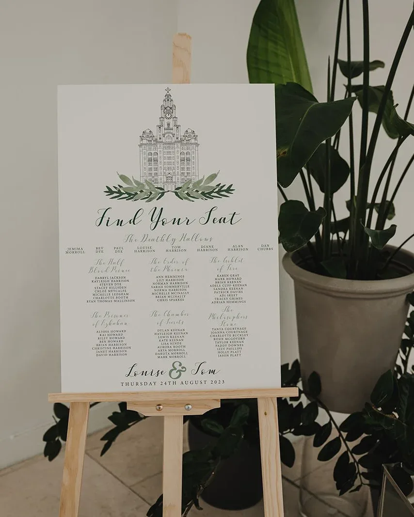Elegant Sage place setting with menu and place card