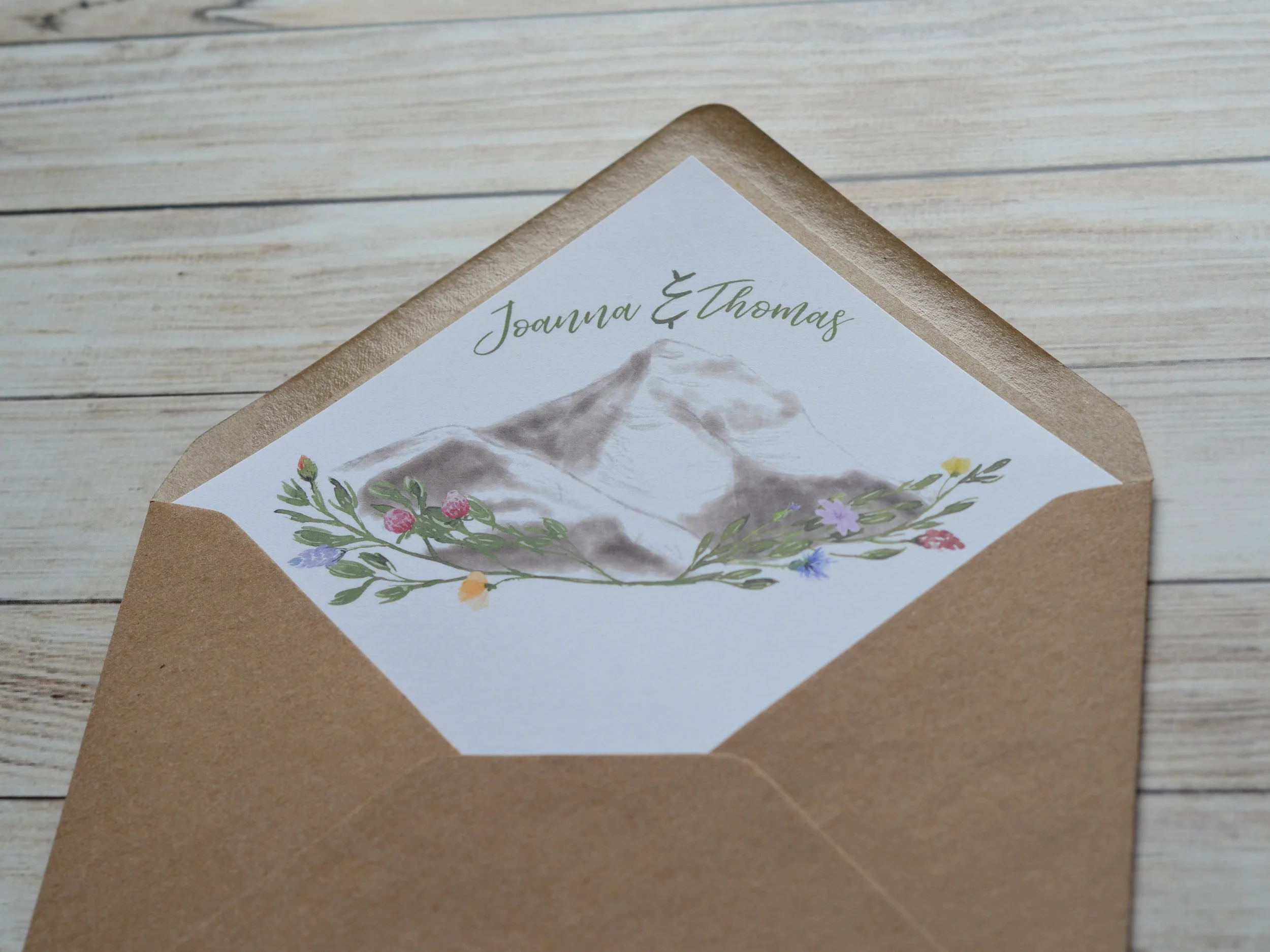 Bespoke illustrated wedding stationery design