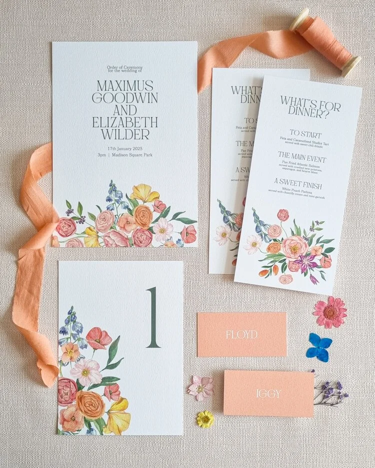 Wild Romance on the day wedding stationery