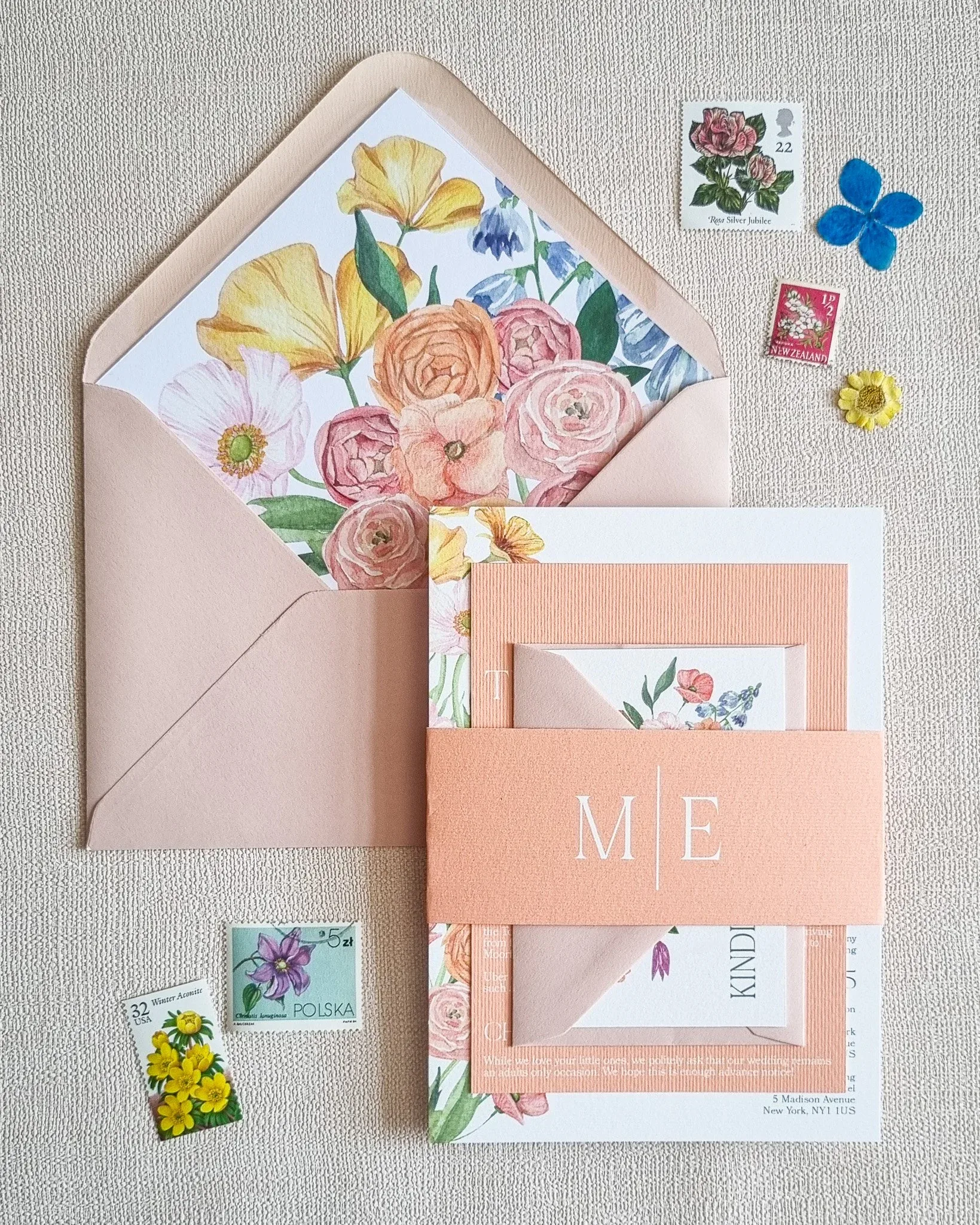 Hawthorne and Ivory wedding stationery details