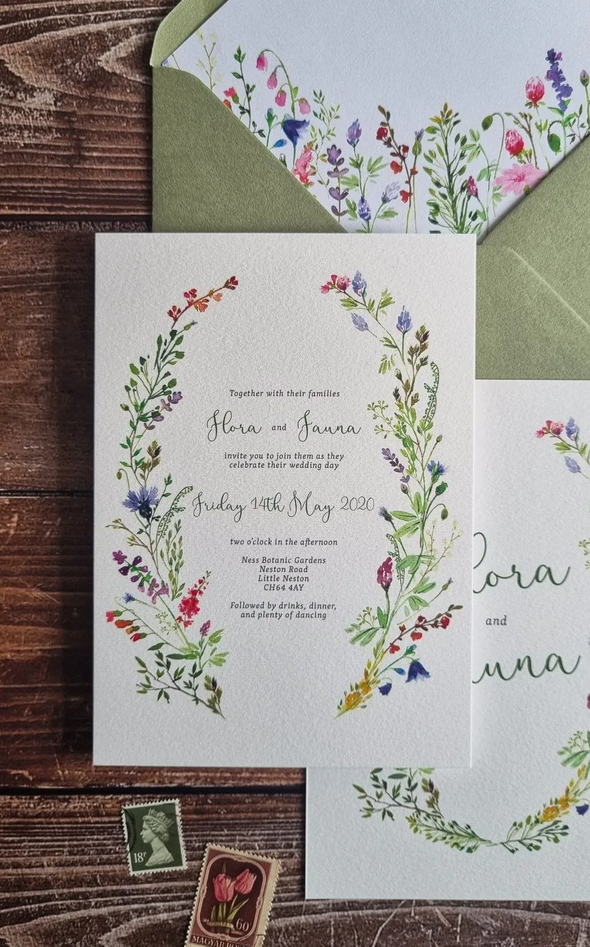 Wildflower Meadow wedding invitation suite