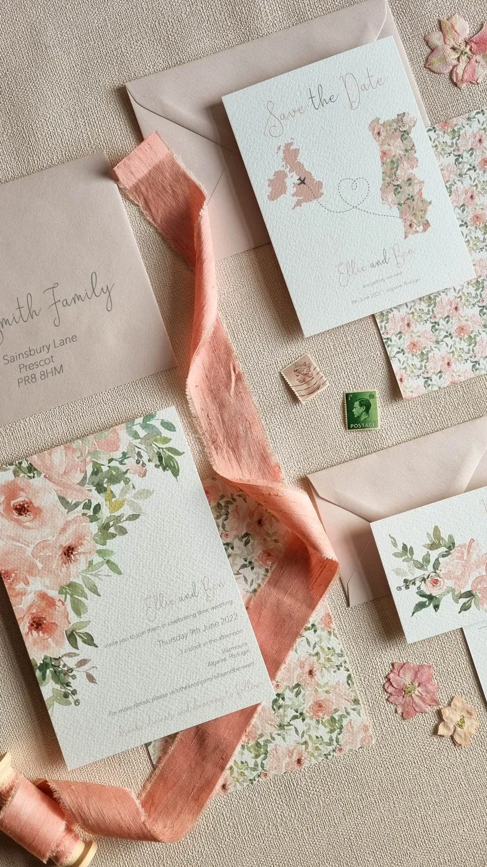 Bespoke wedding stationery for Ellie and Ben