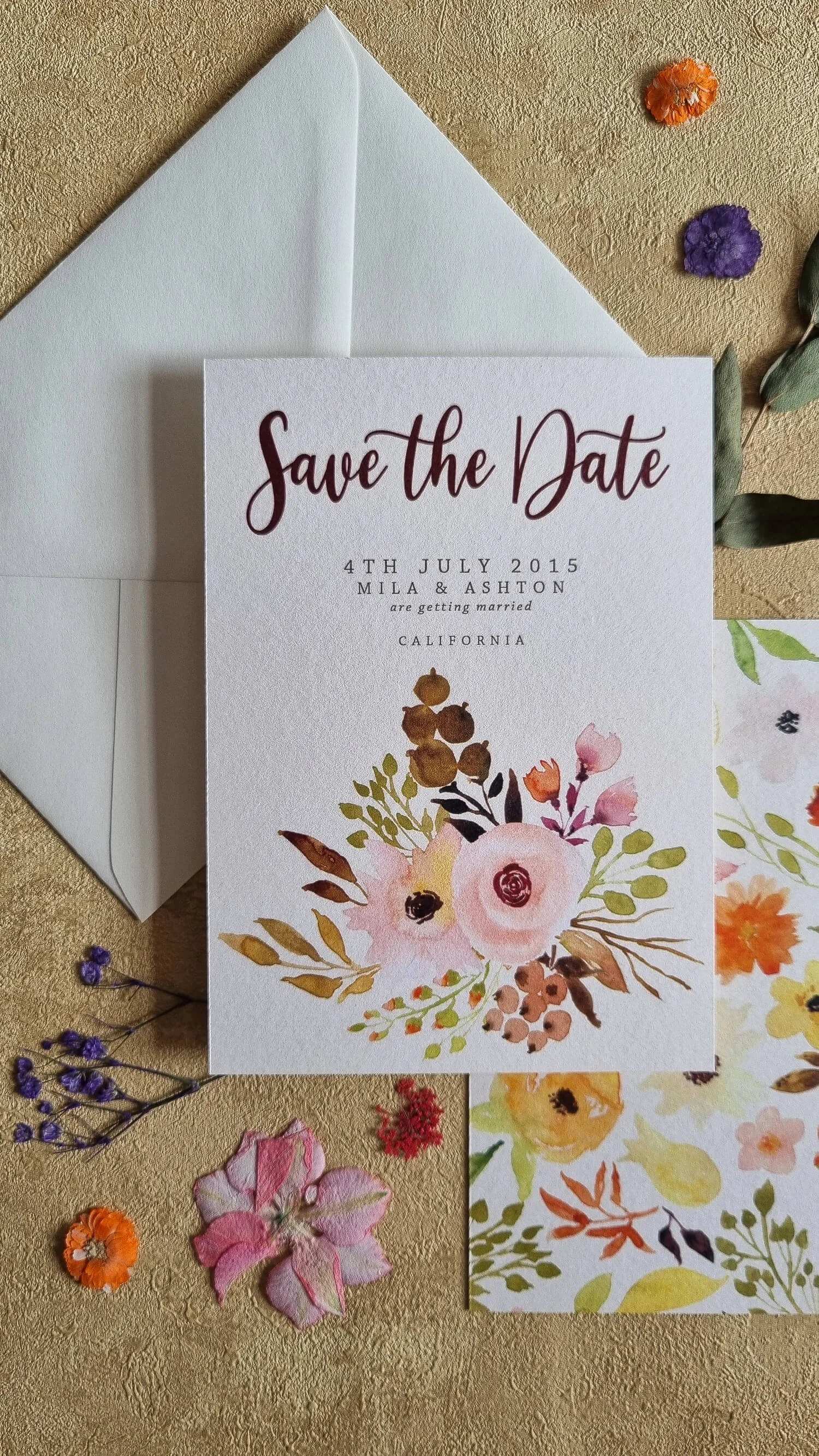Autumn Floral Save the Date