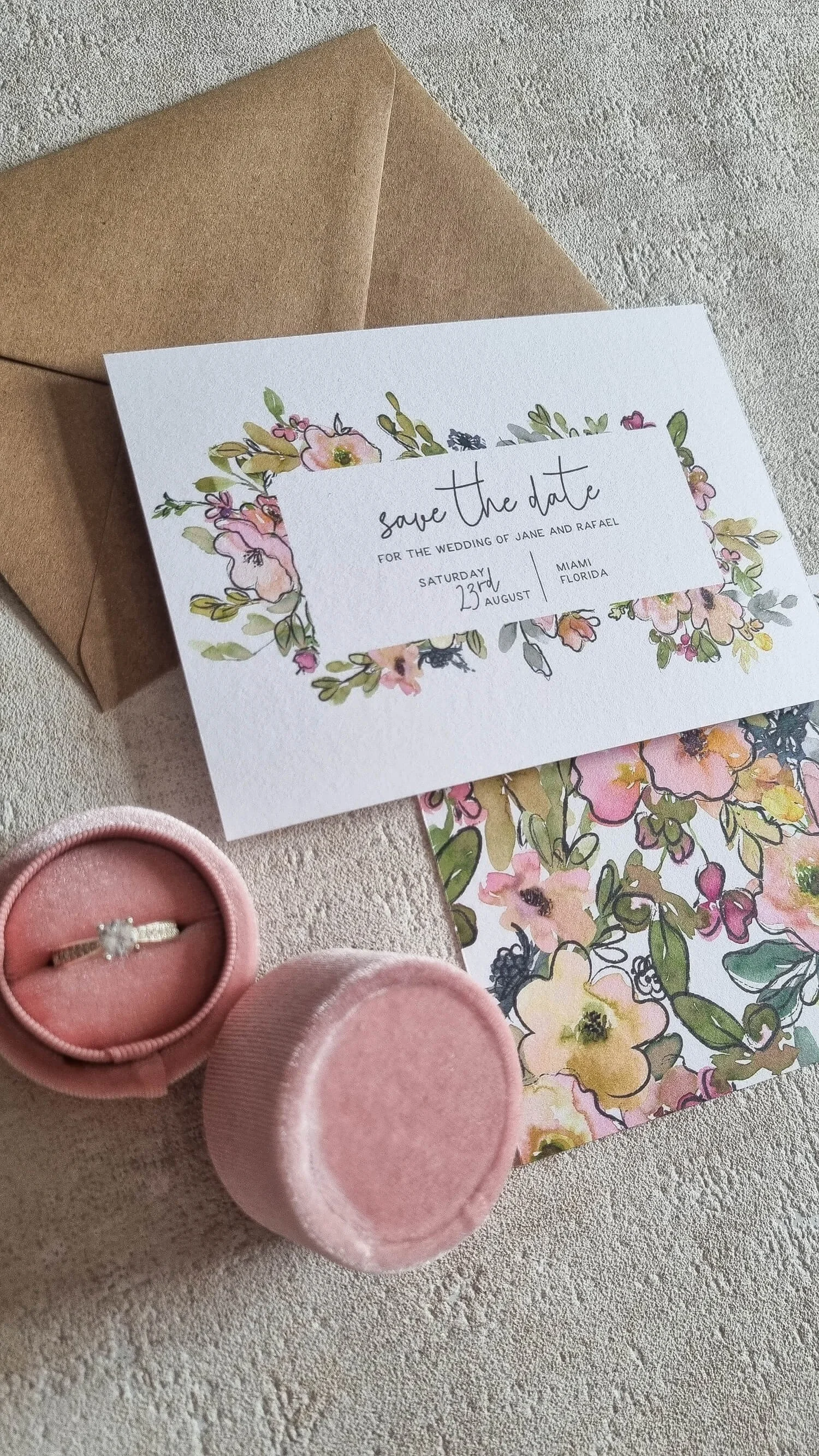 Modern Pastel Blooms Save the Date