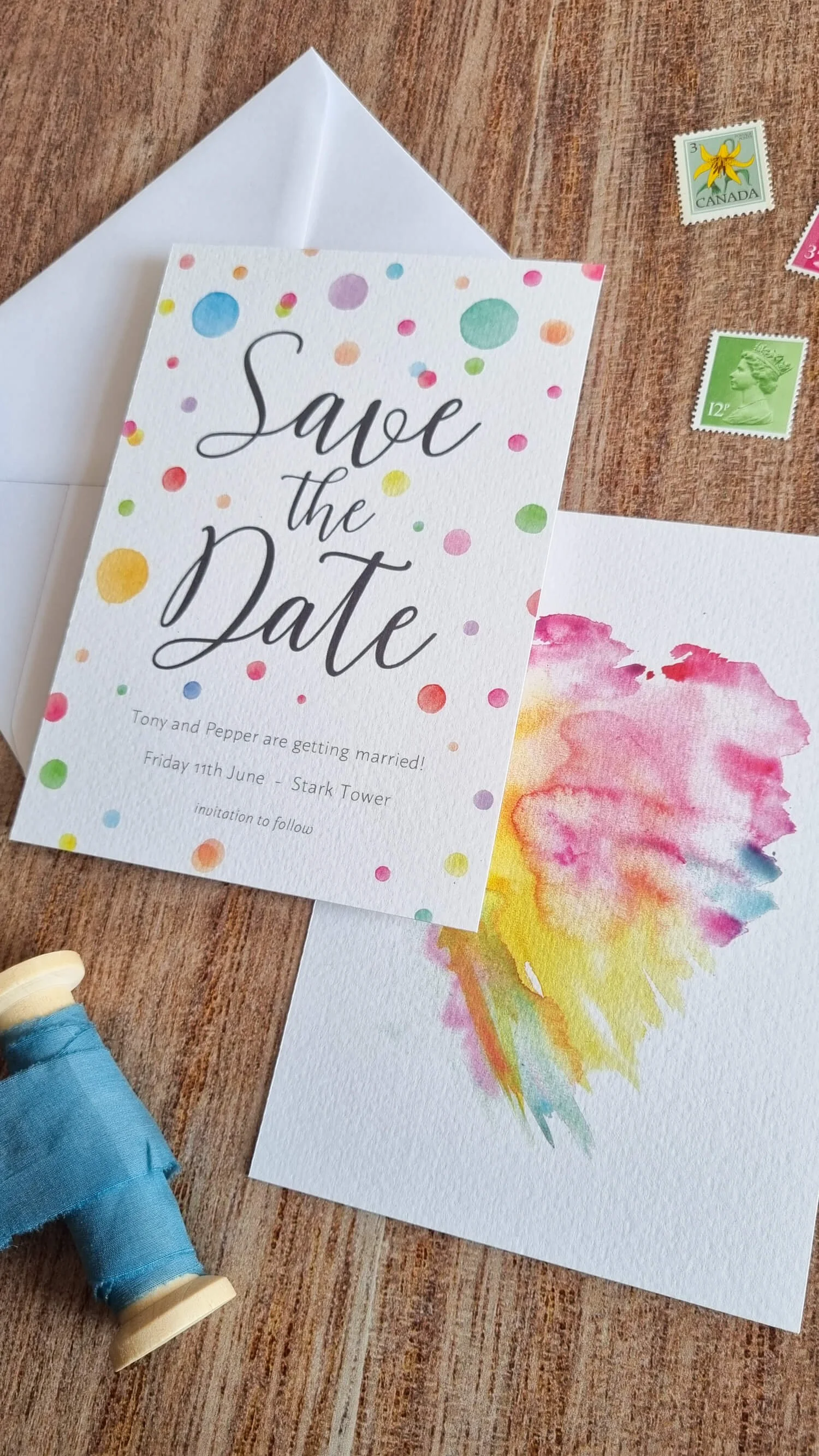 Rainbow Drops Save the Dates