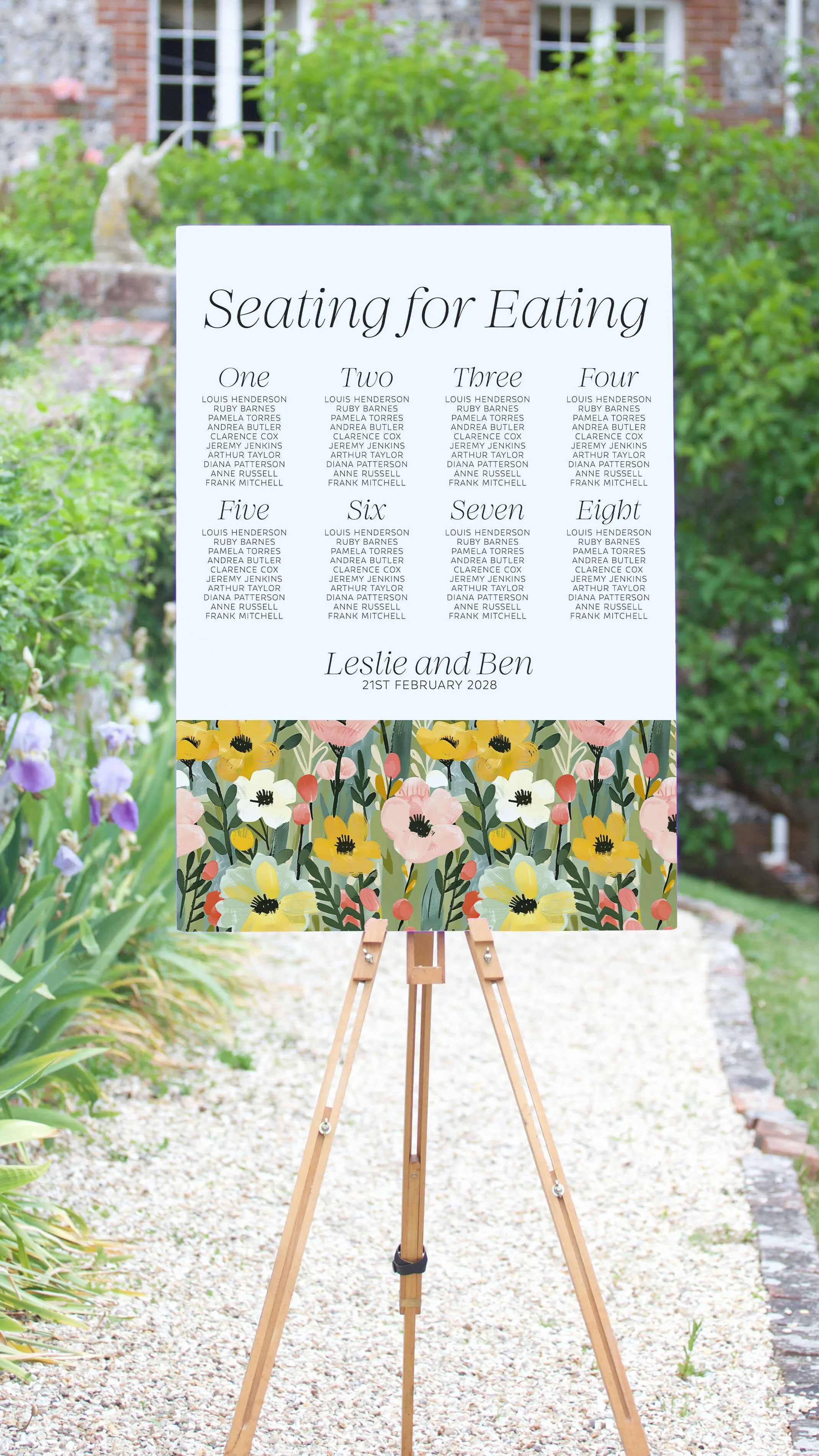 Studio Floral personalised wedding guestbook with wildflower cover and green ribbon